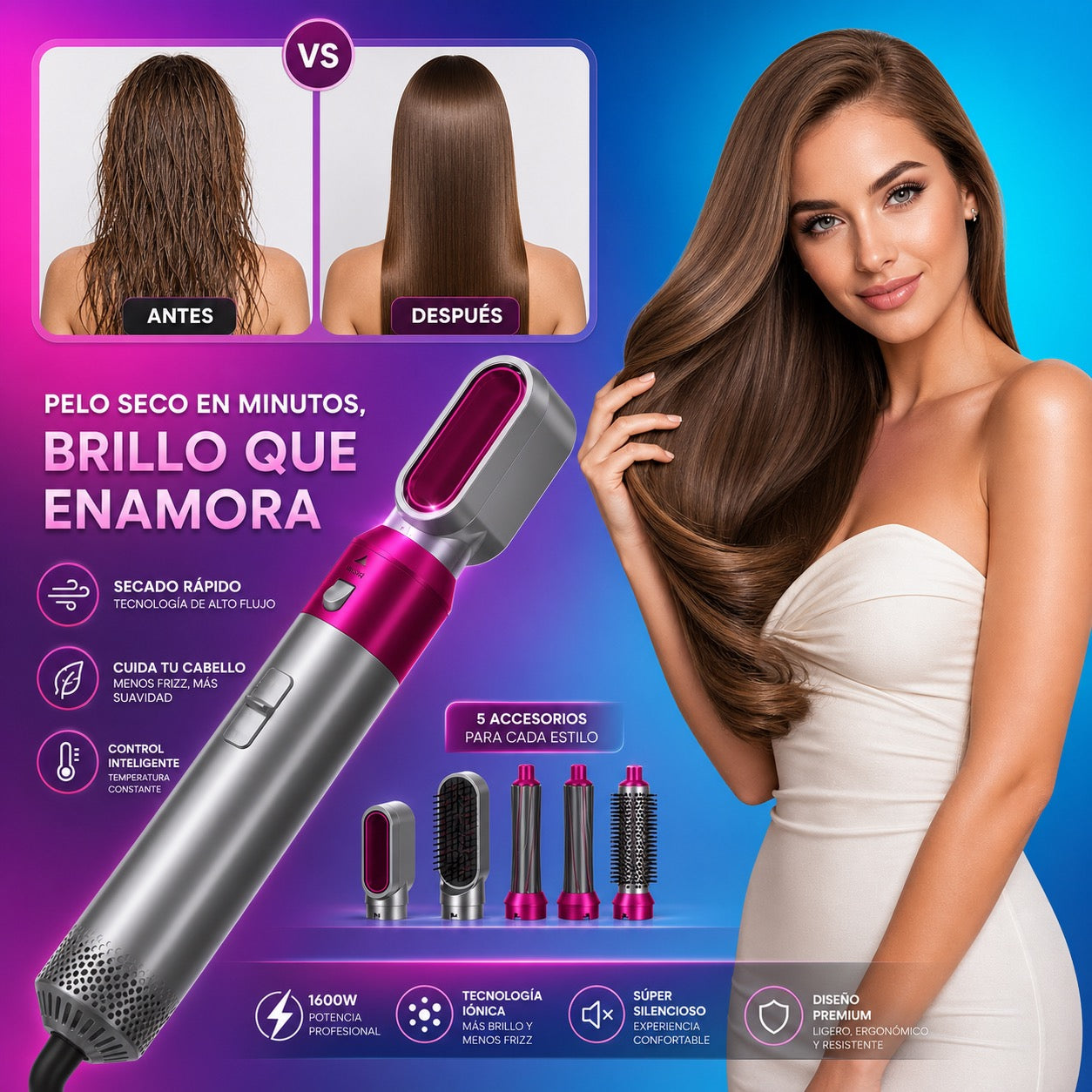 Multifunction brush - Peinado y secado al instante - Fehua ™.